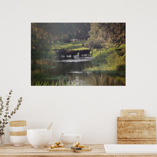 Vroege ochtendzwemtocht poster (Keuken)