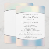Vroege Opal Silver Pink Delicate Birthday Party Kaart (Voorkant / Achterkant)