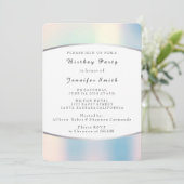Vroege Opal Silver Pink Delicate Birthday Party Kaart (Staand voorkant)