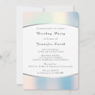 Vroege Opal Silver Pink Delicate Birthday Party Kaart
