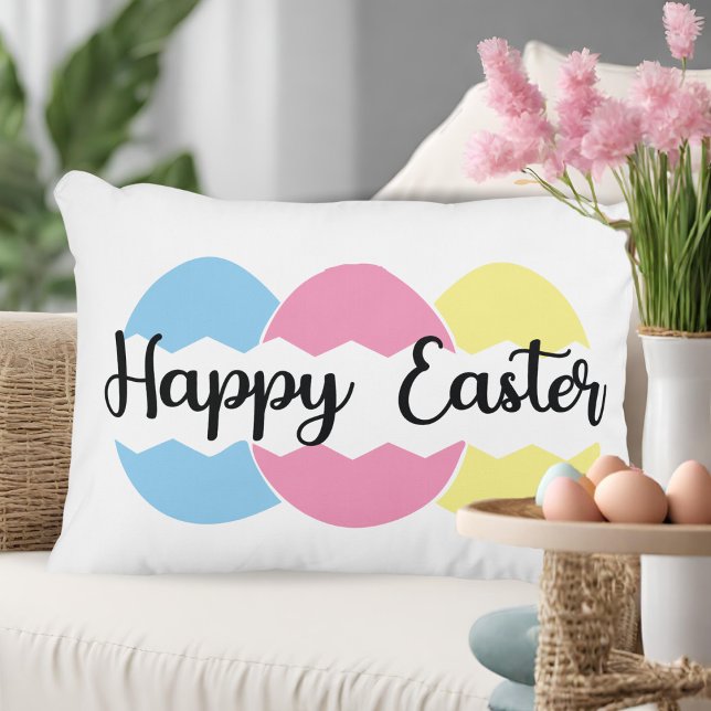 Vroege paaseieren accent kussen (Happy Easter Color Pastel Eggs Accent Pillow)