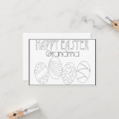 Vroege paaseieren en brieven kleuren kaart (Voorkant / Achterkant in situ)