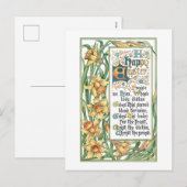   Vroege Pasen tekst met Daffodils Feestdagenkaart (Voorkant / Achterkant)