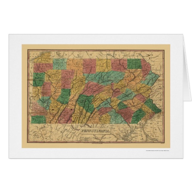 Vroege Pennsylvania Railroad Map 1829 (Voorkant Horizontaal)