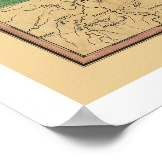 Vroege Pennsylvania Railroad Map 1829 Poster (Hoek)