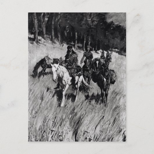 Vroege pioneers op de blauwe plek briefkaart (Voorkant)