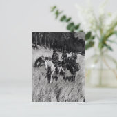 Vroege pioneers op de blauwe plek briefkaart (Staand voorkant)