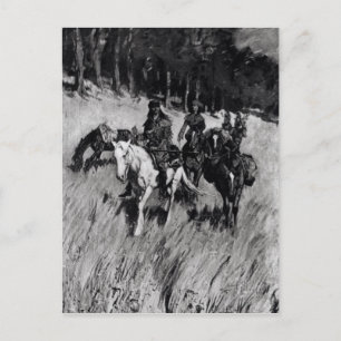 Vroege pioneers op de blauwe plek briefkaart