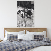 Vroege pioneers op de blauwe plek canvas afdruk (Insitu (Slaapkamer))