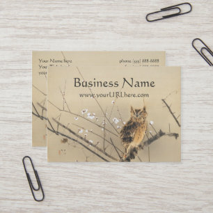 Vroege pruimbloesems met Nishimura Goun, Owl Art Visitekaartje