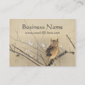 Vroege pruimbloesems met Nishimura Goun, Owl Art Visitekaartje (Voorkant)