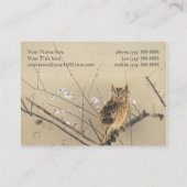 Vroege pruimbloesems met Nishimura Goun, Owl Art Visitekaartje (Achterkant)