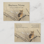 Vroege pruimbloesems met Nishimura Goun, Owl Art Visitekaartje (Voorkant / Achterkant)