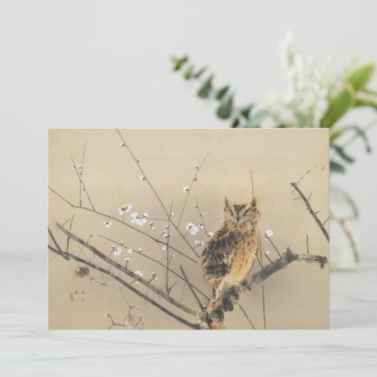 Vroege pruimbloesems van Nishimura Goun, Owl (Staand voorkant)