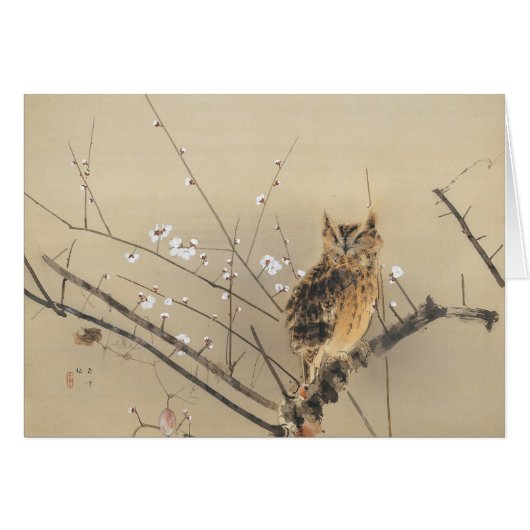 Vroege pruimbloesems van Nishimura Goun,  Owl (Voorkant Horizontaal)