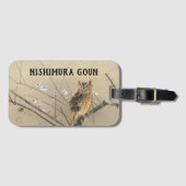 Vroege pruimbloesems van Nishimura Goun,  Owl Bagagelabel (Voorkant (horizontaal))