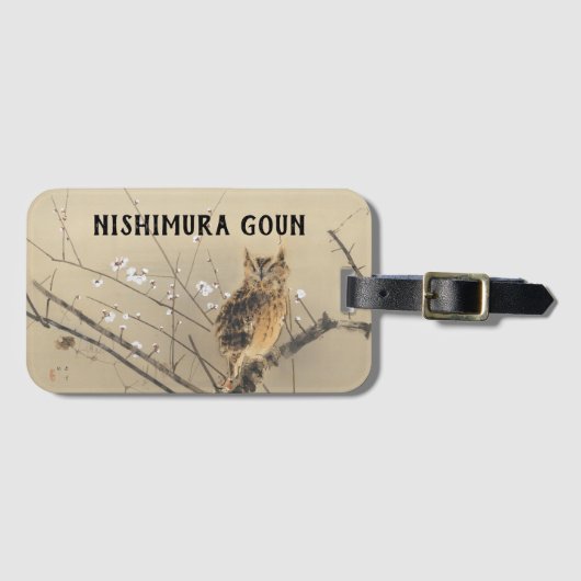 Vroege pruimbloesems van Nishimura Goun,  Owl Bagagelabel (Voorkant (horizontaal))
