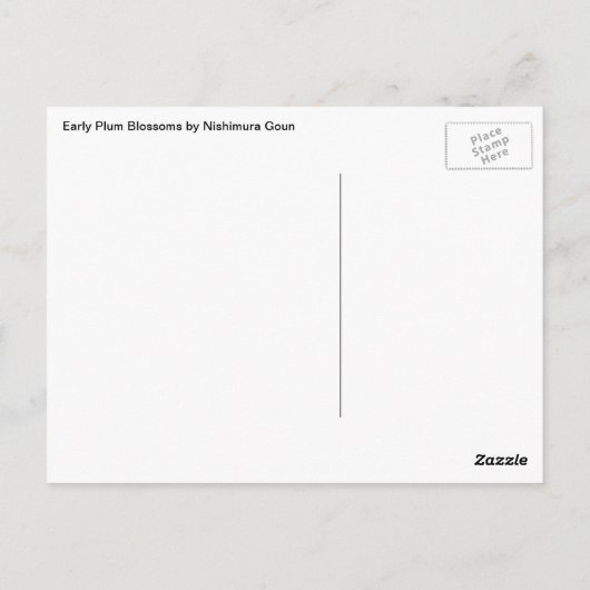 Vroege pruimbloesems van Nishimura Goun,  Owl Briefkaart (Achterkant)