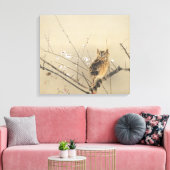 Vroege pruimbloesems van Nishimura Goun,  Owl Canvas Afdruk (Insitu (Woonkamer))