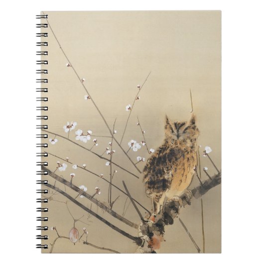 Vroege pruimbloesems van Nishimura Goun, Owl Notitieboek (Voorkant)