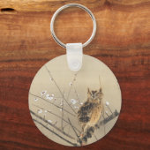 Vroege pruimbloesems van Nishimura Goun,  Owl Sleutelhanger (Achterkant)