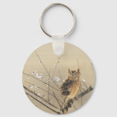 Vroege pruimbloesems van Nishimura Goun,  Owl Sleutelhanger (Achterkant)