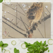 Vroege pruimbloesems van Nishimura Goun,  Owl Theedoek (Gevouwen)