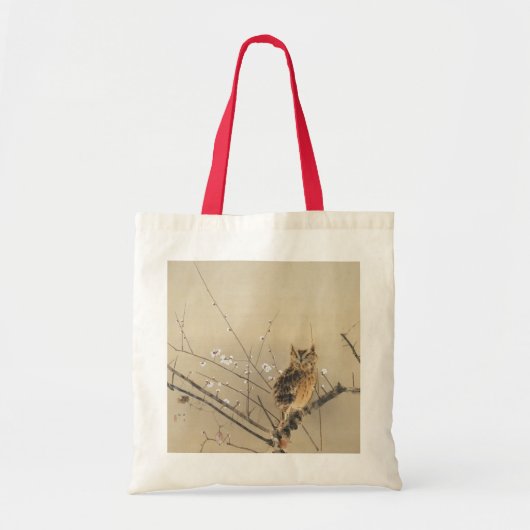 Vroege pruimbloesems van Nishimura Goun,  Owl Tote Bag (Voorkant)