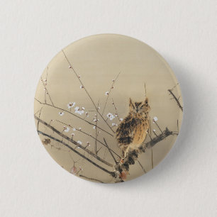 Vroege pruimenbloesem door Nishimura Goun, Vintage Ronde Button 5,7 Cm