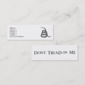 Vroege Rattle Iron Profile Card Mini Visitekaartje (Voorkant / Achterkant)