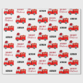 Vroege Red Fire Truck — Aangepaste naam Cadeaupapier (Vlak)