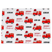 Vroege Red Fire Truck — Aangepaste naam Groot Cadeauzakje (Voorkant)