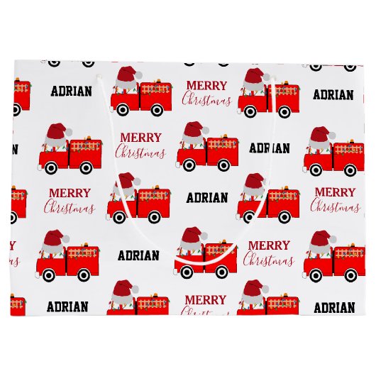 Vroege Red Fire Truck — Aangepaste naam Groot Cadeauzakje