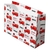 Vroege Red Fire Truck — Aangepaste naam Groot Cadeauzakje (Voorkant Gekanteld)