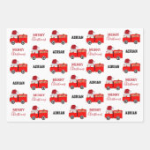 Vroege Red Fire Truck — Aangepaste naam Inpakpapier Vel (Voorkant 2)