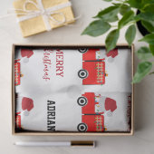 Vroege Red Fire Truck — Aangepaste naam Tissuepapier (Geschenk)