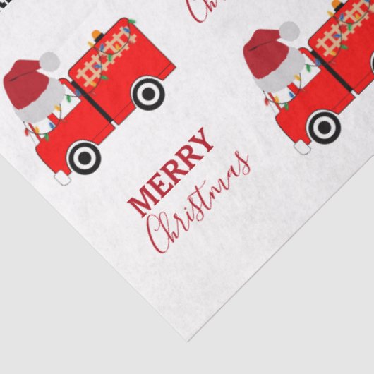 Vroege Red Fire Truck — Aangepaste naam Tissuepapier (Detail)