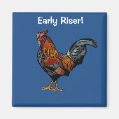Vroege Riser Rooster Magnet (Voorkant)