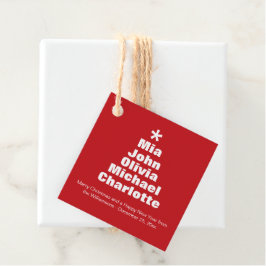 Vroege rode witte kerstboom moderne bedankjes labels