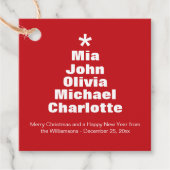 Vroege rode witte kerstboom moderne bedankjes labels (Voorkant)