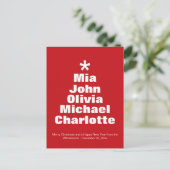 Vroege rode witte kerstboom moderne briefkaart (Staand voorkant)