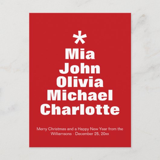 Vroege rode witte kerstboom moderne briefkaart (Voorkant)