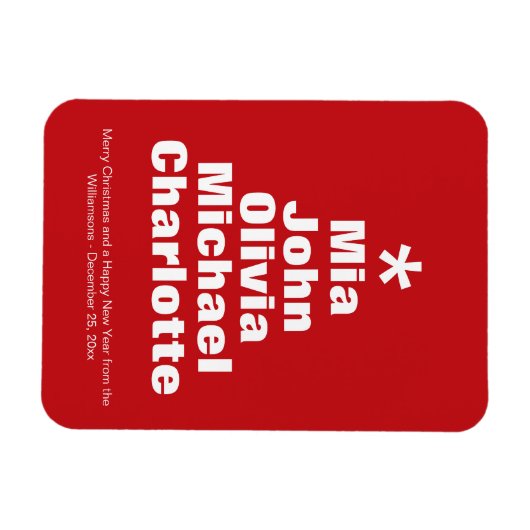 Vroege rode witte kerstboom moderne magneet (Horizontaal)