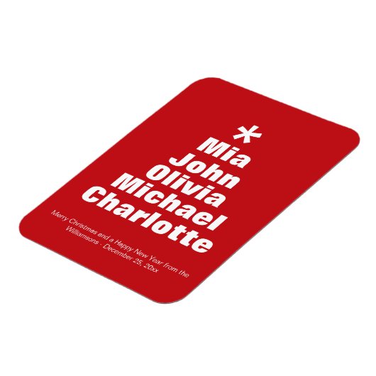 Vroege rode witte kerstboom moderne magneet (Linkerzijde)