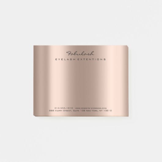 Vroege Roos Gold Name Web Telefoonnummer Roze Post-it® Notes (Voorkant)