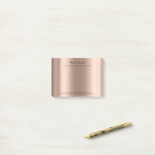 Vroege Roos Gold Name Web Telefoonnummer Roze Post-it® Notes (Op bureau)
