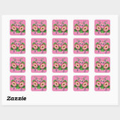 Vroege roze bloemen Thunder_Cove Vierkante Sticker (Vel)