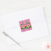 Vroege roze bloemen Thunder_Cove Vierkante Sticker (Envelop)