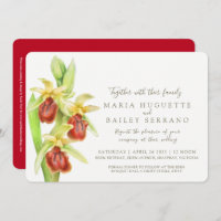 Vroege Spider orchidee waterverf bruiloft uitnodig