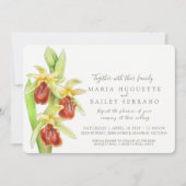 Vroege Spider orchidee waterverf bruiloft uitnodig Kaart (Voorkant)